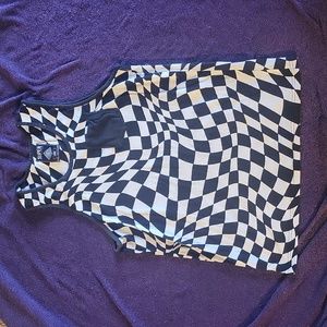 Psychedelic racerback checkers tank
